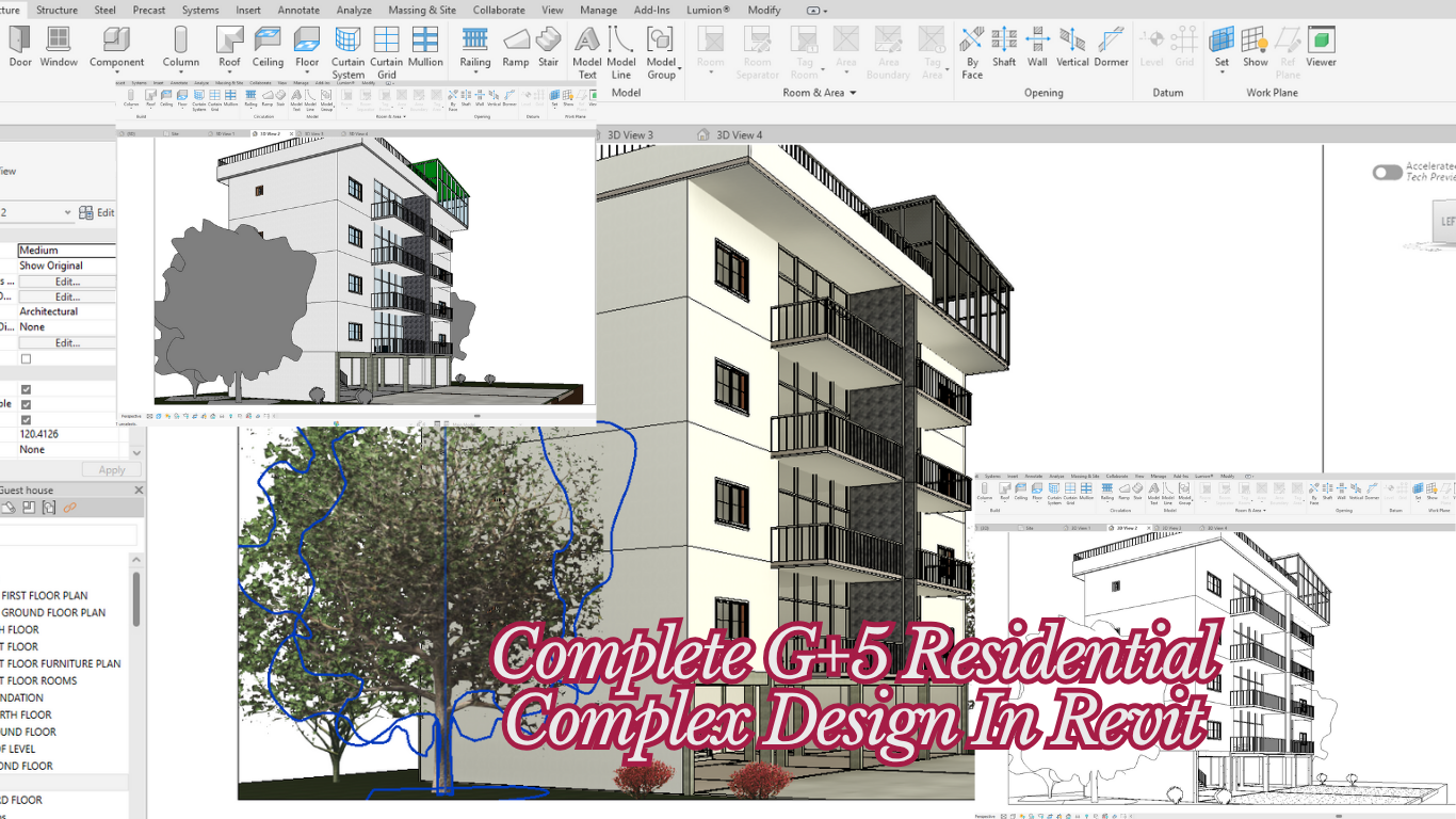 Complete G+5 Residential Complex Design In Revit